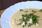 Картофельный суп-пюре с сельдереем и куриными клецками
