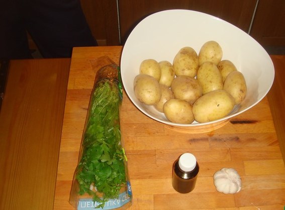 Рецепт Картошка с зеленью и чесноком