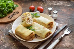 Блины с рыбным фаршем