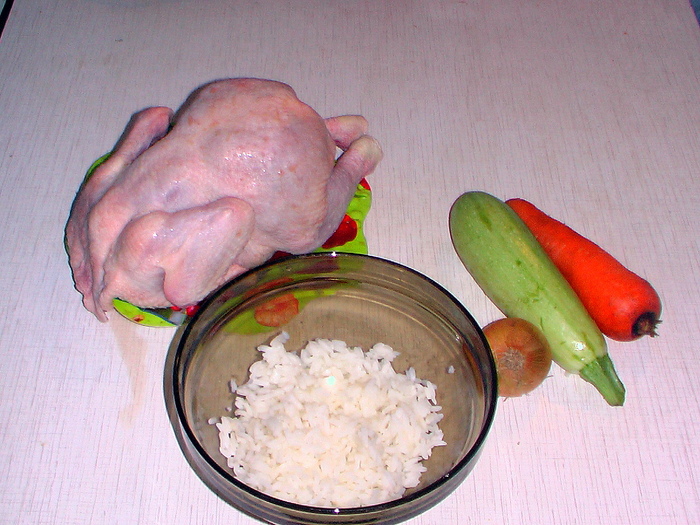 Рецепт Курица в рукаве, фаршированная рисом