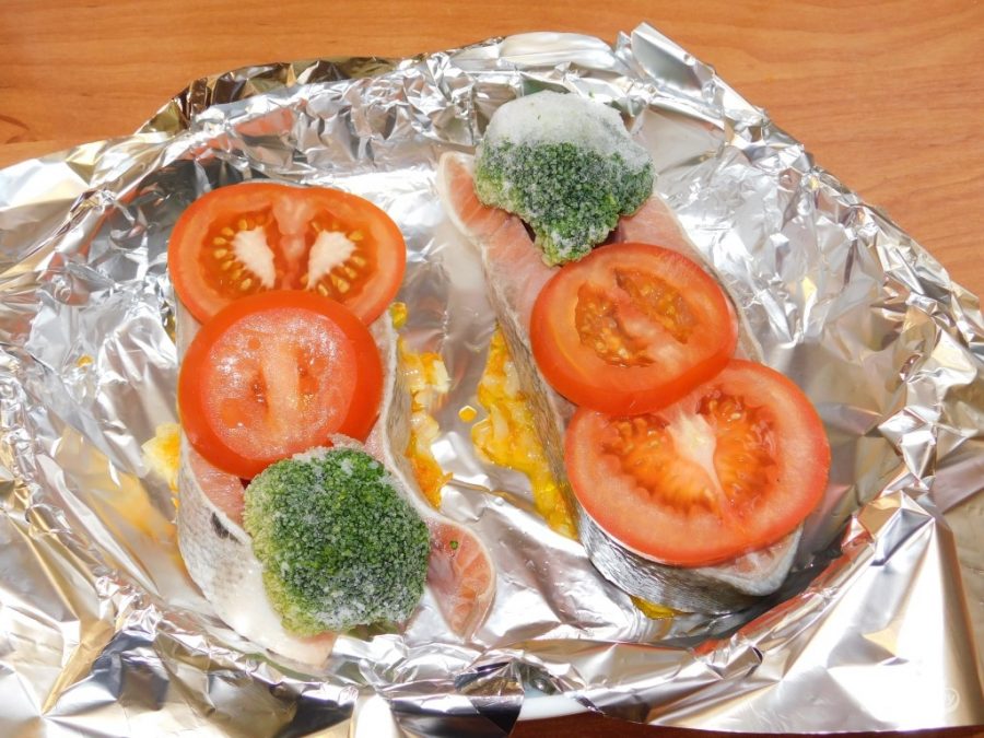Горбуша с овощами в фольге в духовке