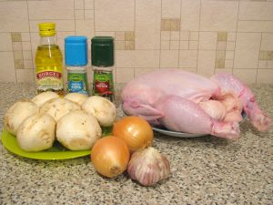 Рецепт Курица, фаршированная грибами