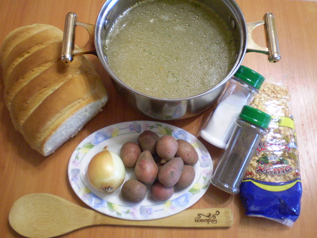 Рецепт Гороховый суп-пюре с гренками