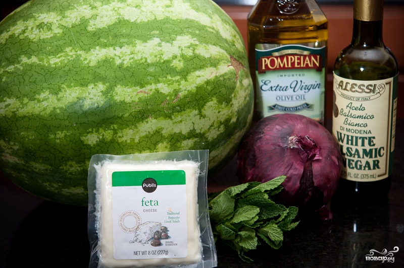 Рецепт Салат с арбузом и фетой