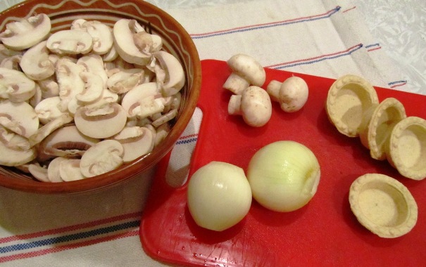 Рецепт Салат в тарталетках с грибами