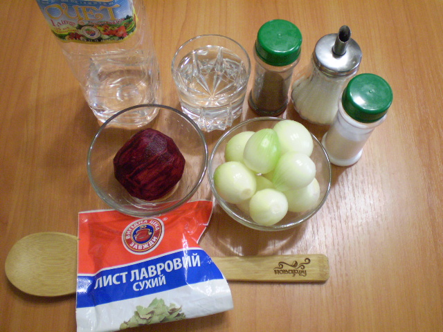 Рецепт Маринованный лук со свеклой на зиму