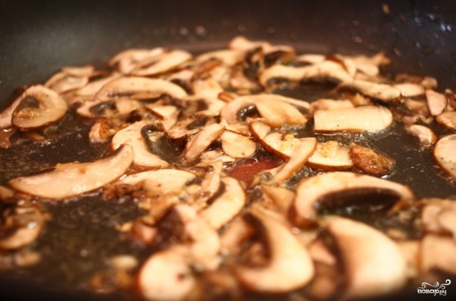 Рецепт Паста с грибами и ветчиной