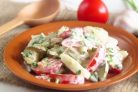 Салат с жареными кабачками
