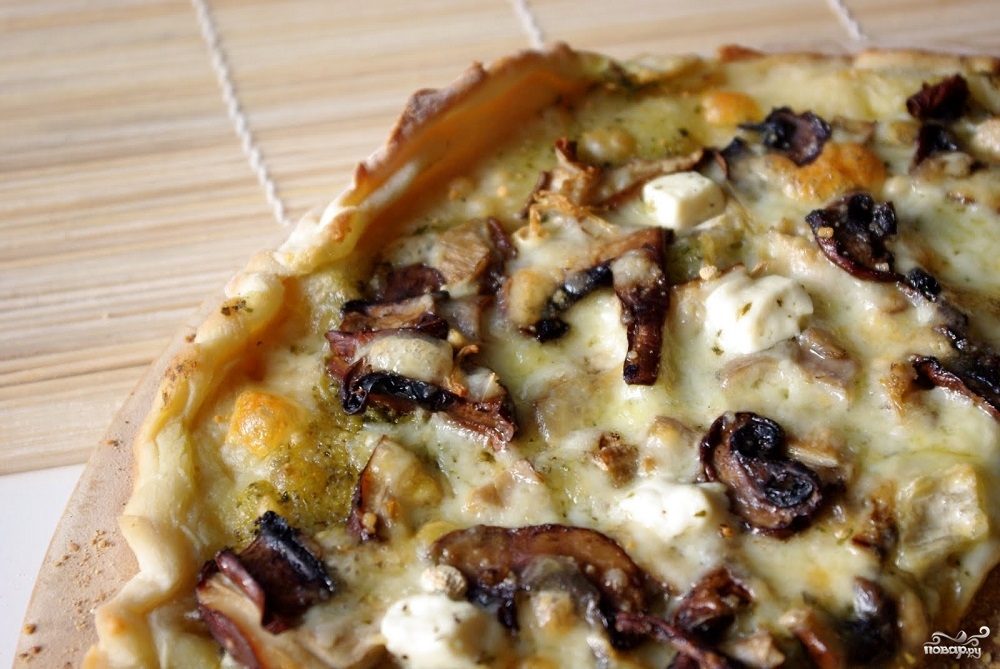 Рецепт Пицца в домашних условиях с грибами