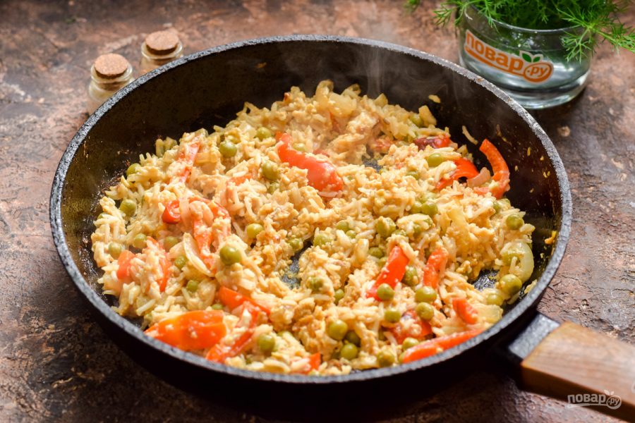 Жареный рис по-китайски - пошаговый рецепт с фото на Повар.ру